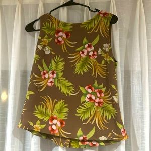 Tropical Brown Sleeveless Top